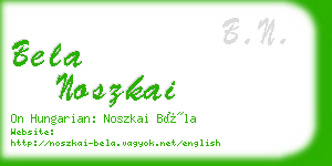 bela noszkai business card